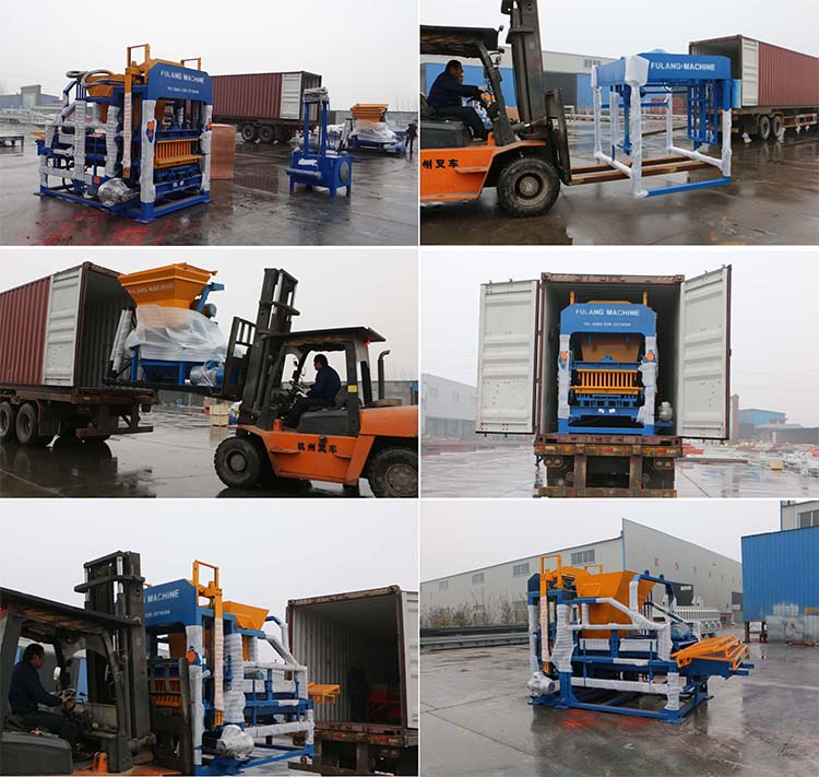 Shipment of QTF 4-15C fully automatic concrete block making machine production line