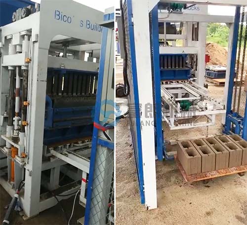 The installation of QTF4-18 automatic cement concrete block machine has finished in Belize